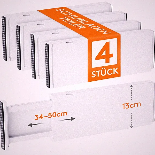Schubladentrenner Verstellbar Organizer Ordnungssystem Kleiderschrank 4 Stück