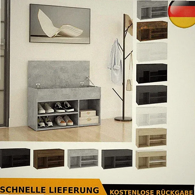 Schuhbank 80x30x45cm Holzwerkstoff Schuhschrank Sitzbank Mehrere Farben vidaXL