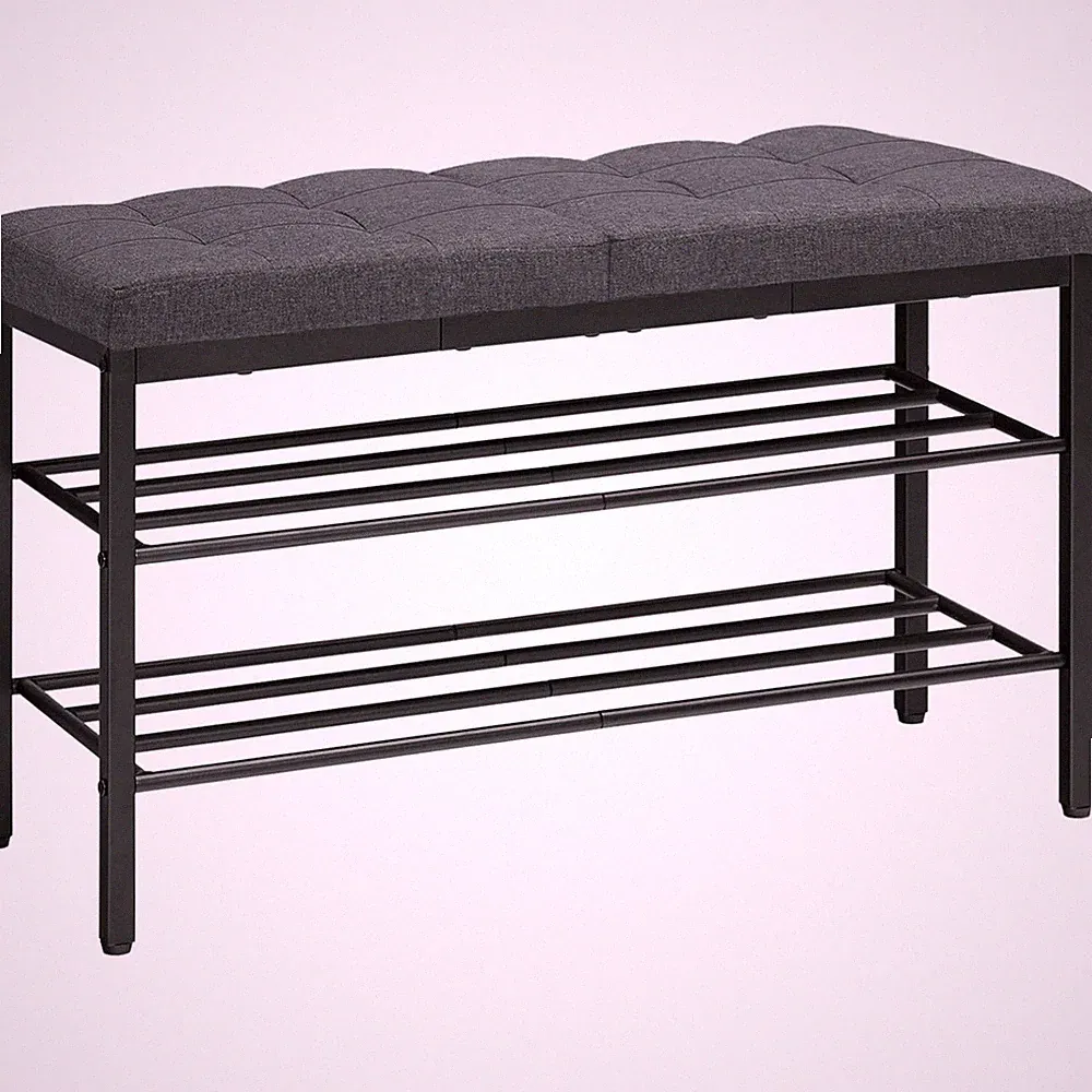 Schuhbank mit Polster Schuhregal Sitzbank Flur Schlafzimmer 75cm