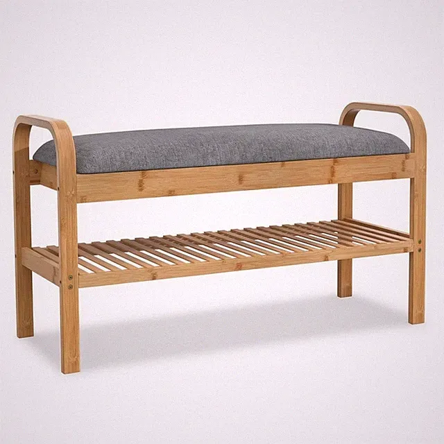 Schuhbank mit Sitzkissen gepolstert Schuhbank minimalistisch für Schlafzimmer
