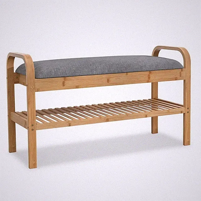 Schuhbank mit Sitzkissen minimalistisch Schuhbank bequem für Flur