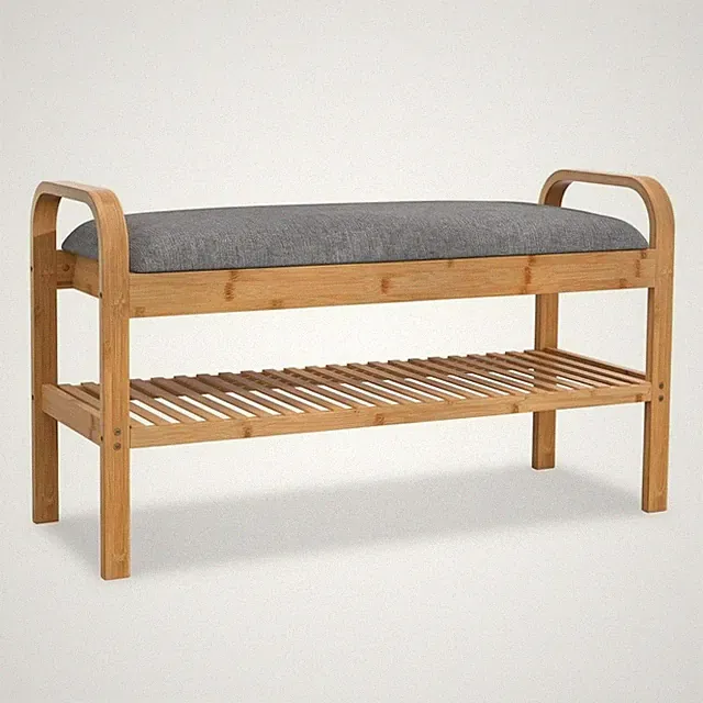 Schuhbank mit Sitzkissen minimalistisch Schuhregal mit Sitzkissen praktisch