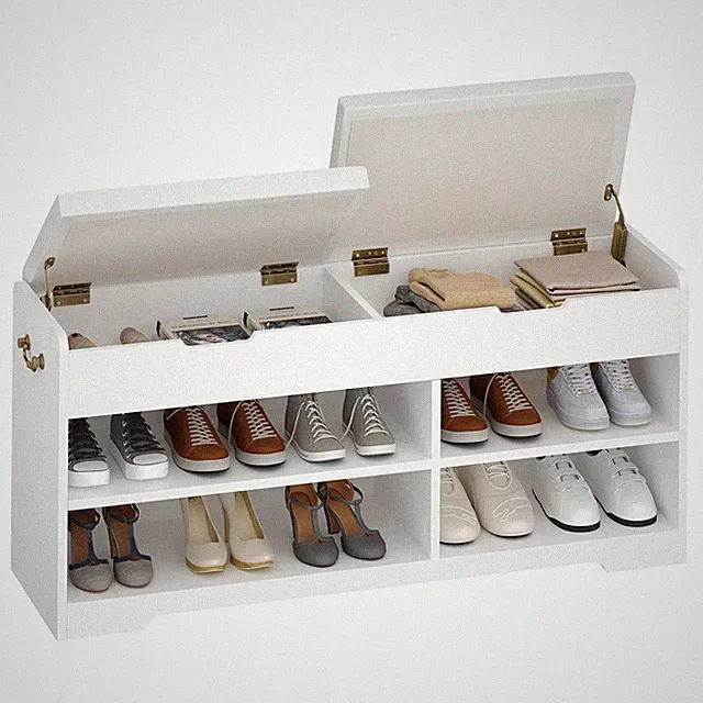 Schuhbank Schuhregal gepolstert Wohnzimmer Flur Schlafzimmer weiß 150 kg 105 cm