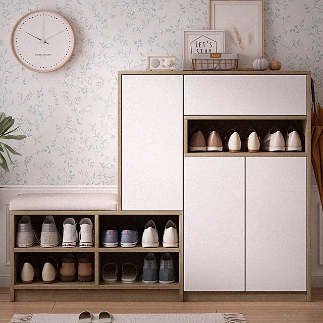 Schuhbank Schuhregal Schuhschrank mit Sitzkissen Schuhablage Aufbewahrung Regale