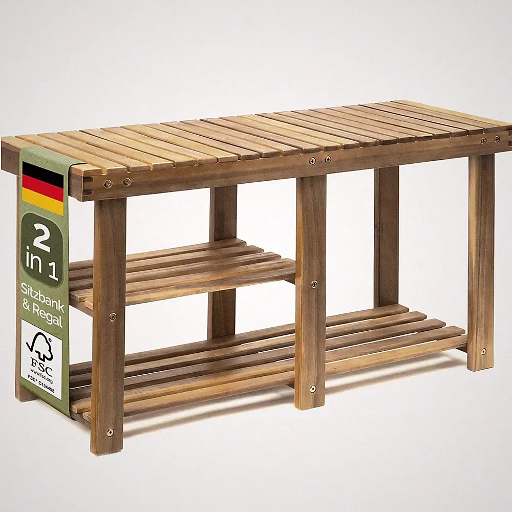 Schuhbank Schuhregal Sitzbank Holz Schuhständer Schuhablage Schuh Regal Badregal