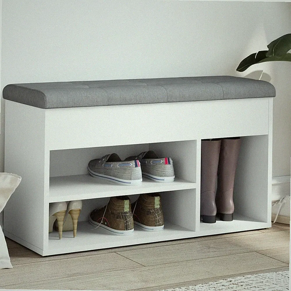 Schuhbank Schuhregal Sitzbank Schuhschrank Räuchereiche Holzwerkstoff 9 Farbe