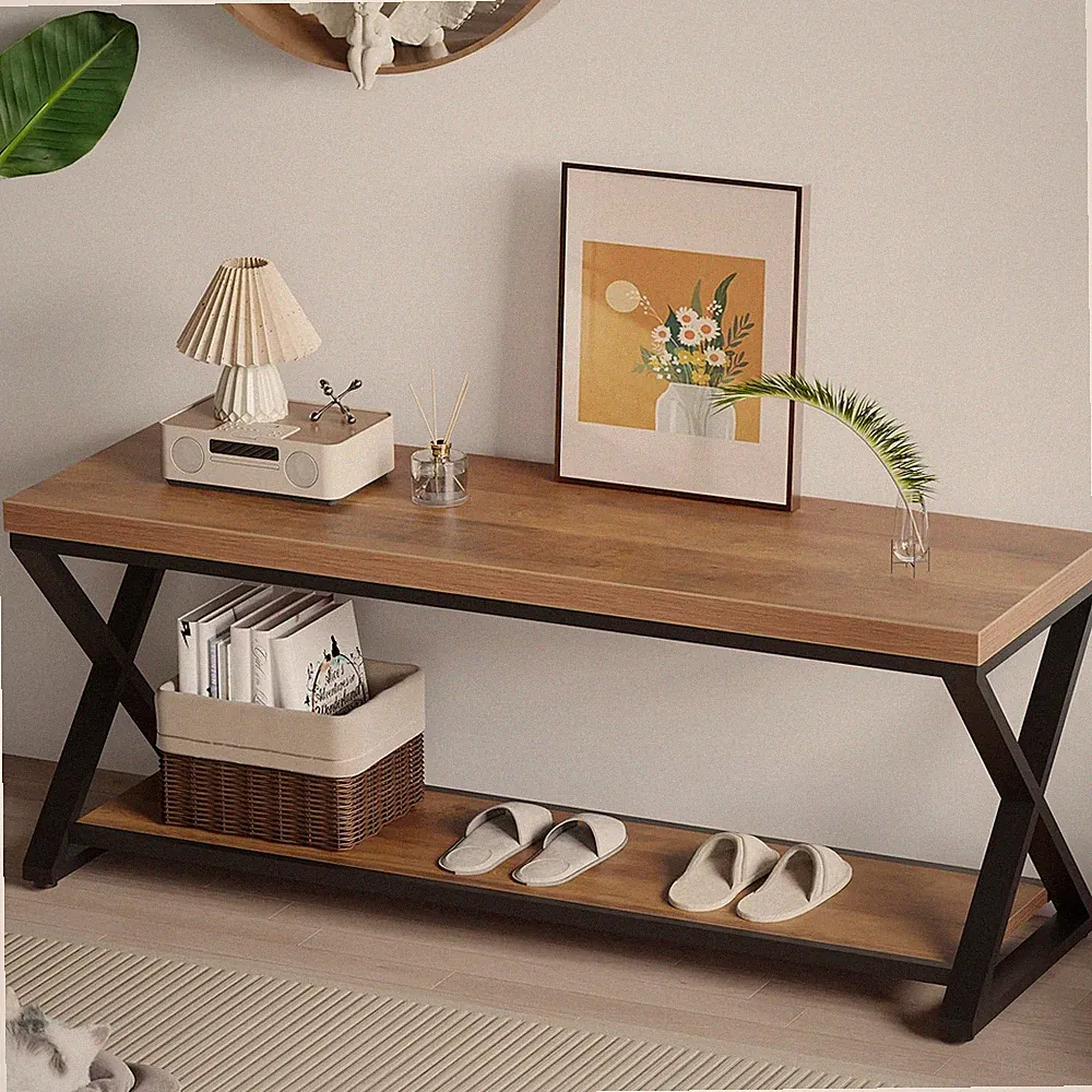 Schuhbank Sitzbank Holz Stauraum Flur Wohnzimmer Modern Eiche 120 cm