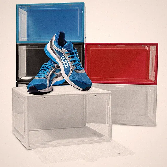 Schuhbox Aufbewahrungsbox Schuhorganizer Kunststoffbox stapelbar bis Gr.47 LEX21