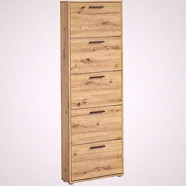Schuhkipper Schuhschrank Schuhregal 5 Klappen Artisan Eiche Dekor 59 x 169 cm