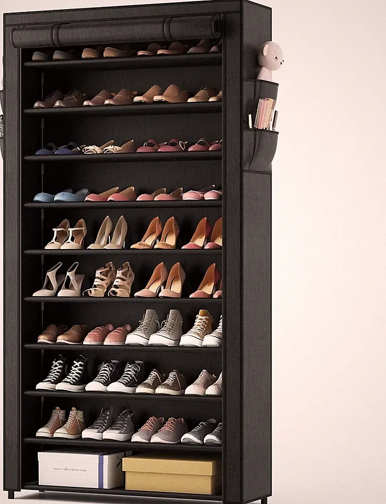 Schuhregal 11 Ebenen, Schuhschrank Hoch für 50 Paare Schuhe, Schuhaufbewahrung