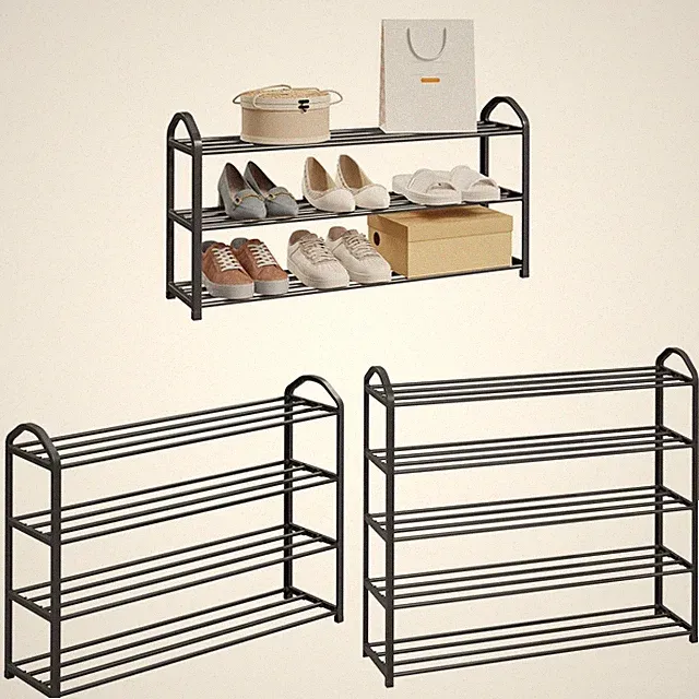 Schuhregal 3/4/5 Ebenen Schuhständer Metall Schuhaufbewahrung Schuh-Organizer