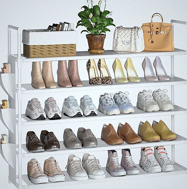 Schuhregal 5 Ebenen weiß Schuhständer Schuhorganizer für 20-25 Paar Schuhe Pl...