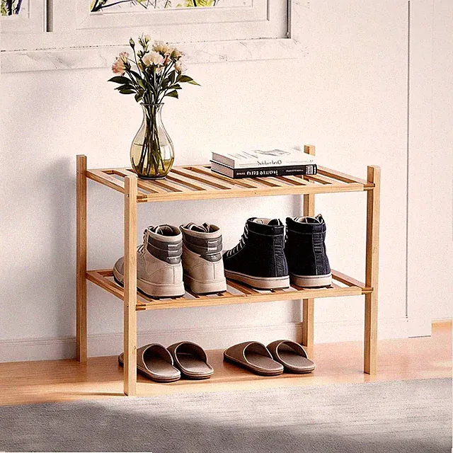 Schuhregal Bambus 2 Etagen Platzsparend Vielseitig Wohnzimmer Badezimmer