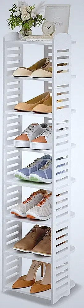 Schuhregal Dripex 8 Ebenen Verstellbar 26 cm Breite Weiß