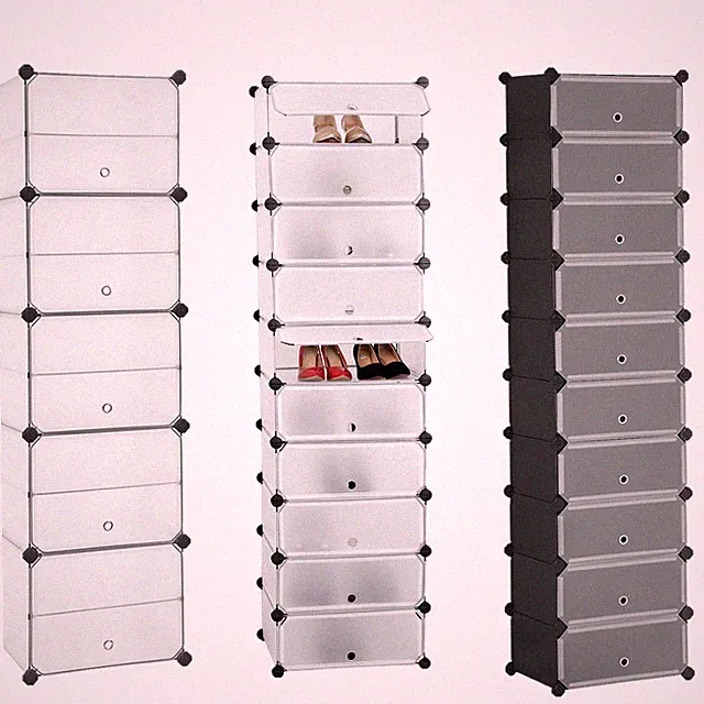 Schuhregal Kleiderschrank Kunststoff Standregal Badregal Aufbewahrung Schrank