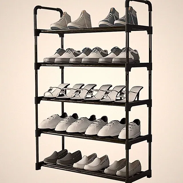 Schuhregal Metall 5 Ebenen stapelbar modern Schuhaufbewahrung Organizer