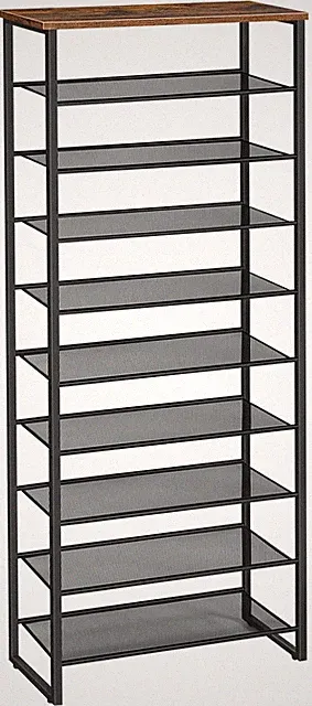 Schuhregal Mit 10 Ebenen, Schuhschrank Hoch, 60Cm Schuhablage Schmal, Schuhaufbe