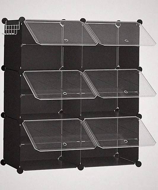 Schuhregal mit 6 Fächern, Schuhschrank, für 24 Paar Schuhe, 40 x 30 x 30 cm p...