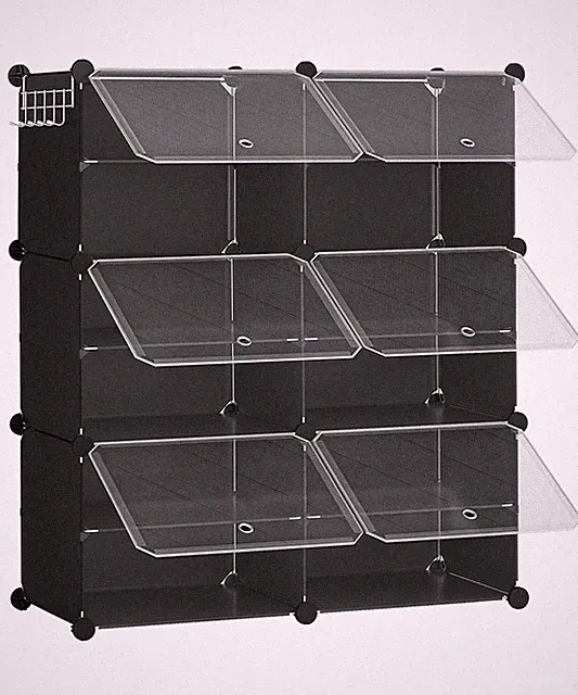 Schuhregal mit 6 Fächern, Schuhschrank, für 24 Paar Schuhe, 40 x 30 x 30 cm p...