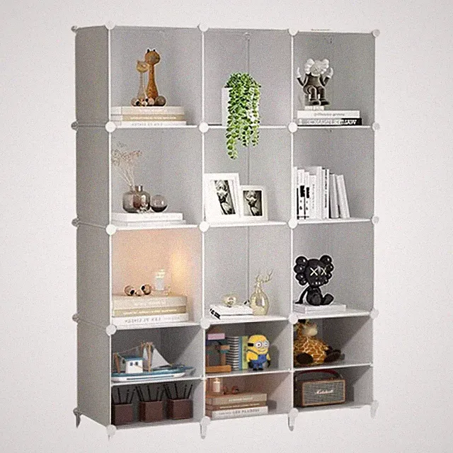 Schuhregal,Regalsystem, Kleiderschrank mit 12 Würfeln,Modularer Regal, Regal...