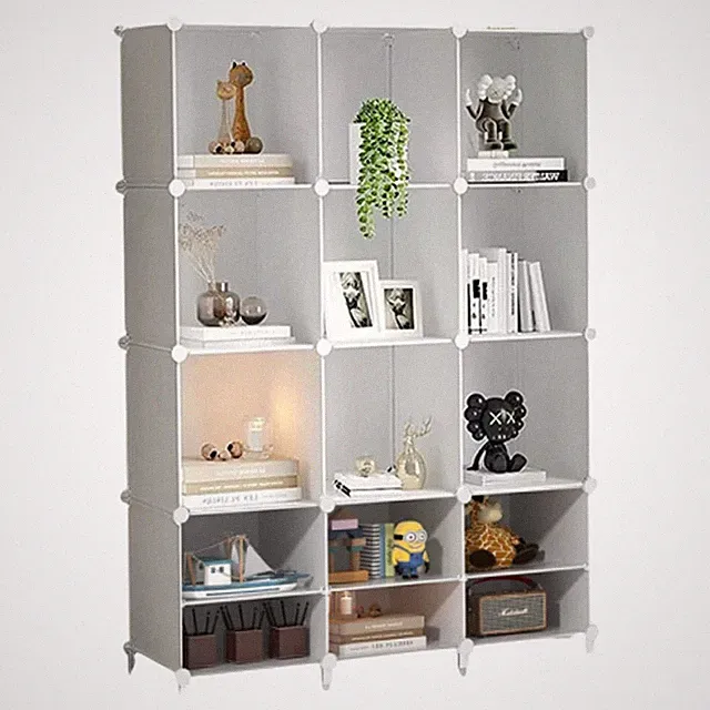 Schuhregal,Regalsystem, Kleiderschrank mit 9 Würfeln,Modularer Regal, Regal m...