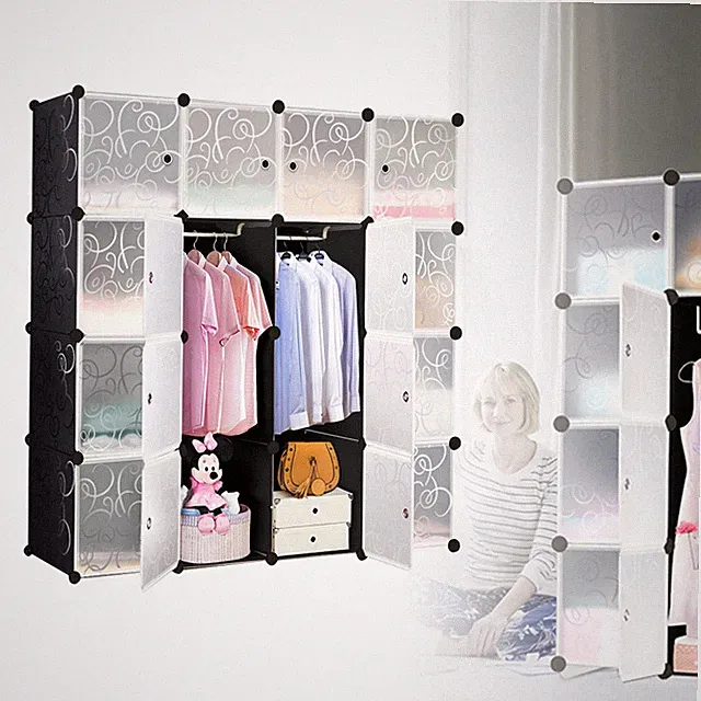 Schuhregal Regalsystem Türen Garderobe Schwarz Kleiderschrank Schuhschrank TOP