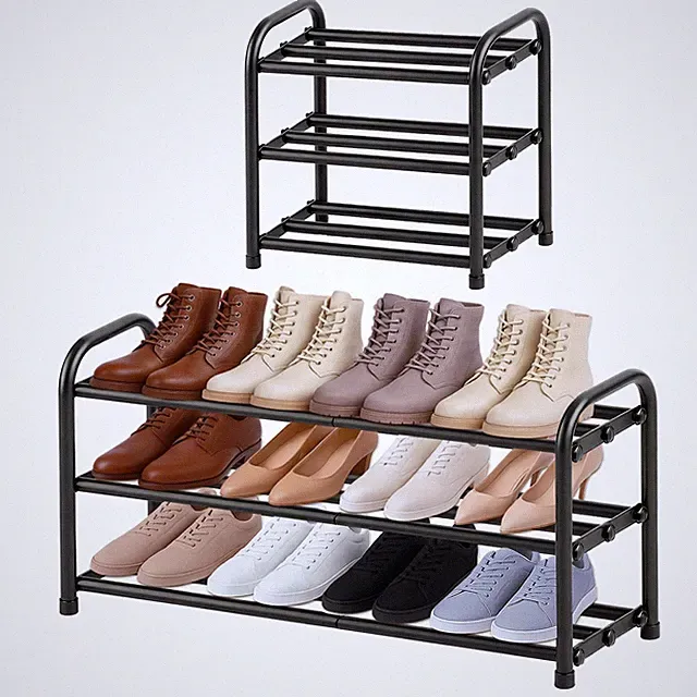 Schuhregal Schmal Platzsparend Ausziehbar 3 Ebenen Schuhschrank Metall