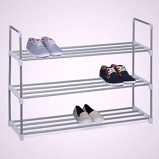 Schuhregal Schuhablage Schuhständer Schuhaufbewahrung leicht silber erweiterbar