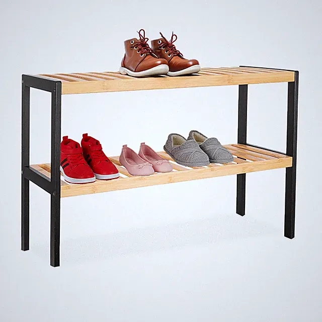 Schuhregal Schuhablage Schuhständer Schuhgestell Schuhaufbewahrung Bambus schmal