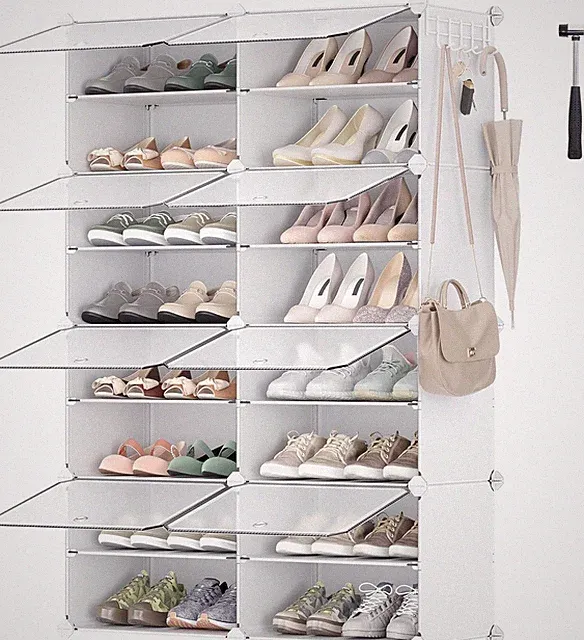 Schuhregal, Schuhschrank Mit 8 Fächern, Für Garderobe Und Eingangsberei