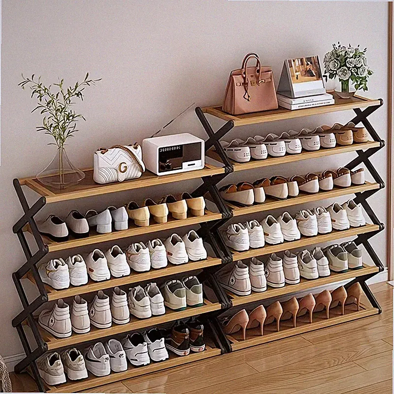 Schuhregal Schuhständer Schuhablage leicht Holz Schuhregal 5 Ebenen klappbar