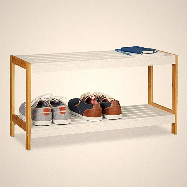 Schuhregal weiß Schuhablage modern Schuhaufbewahrung schmal freistehend stabil