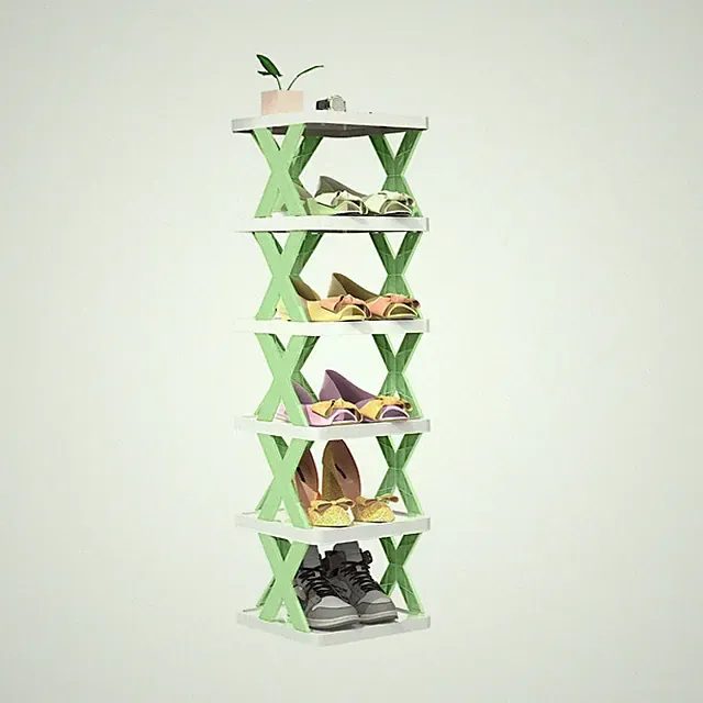 Schuhregal, zusammenklappbarer Organizer, vertikaler Schuhaufbewahrungsständer