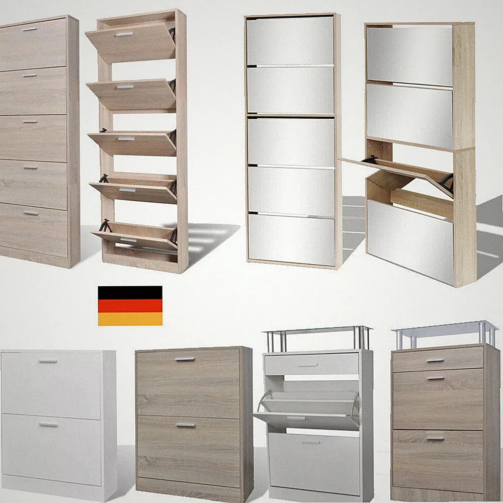 Schuhschrank 2/3/4/5 Fächer Schuhkipper Schuhregal Regal Schuhkommode Kommode DE