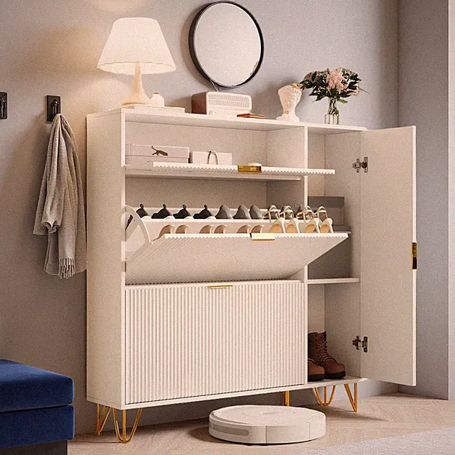 Schuhschrank Freistehend Schuhkipper Schuhkommode Garderobe Flurschrank Modern