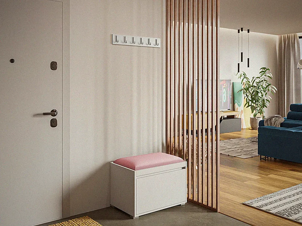 Schuhschrank Grawis 60 mit Haken Flur Elegant Sitzbank Garderobe Bank 60x30 M24