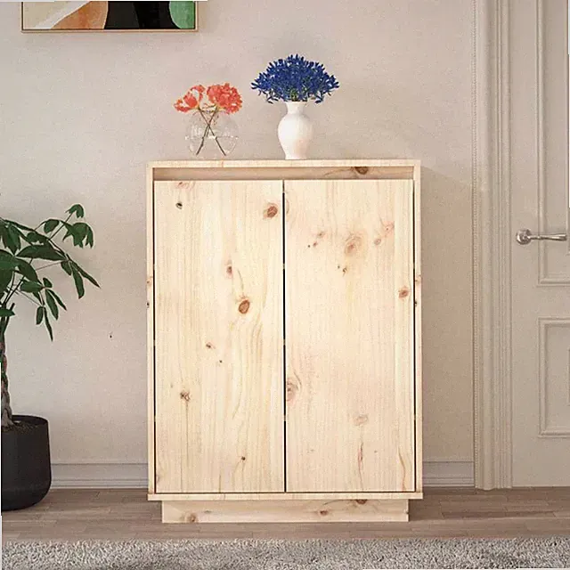 Schuhschrank Holz Schuhkommode Aufbewahrung Flurkommode Diele Anrichte Mit Türen