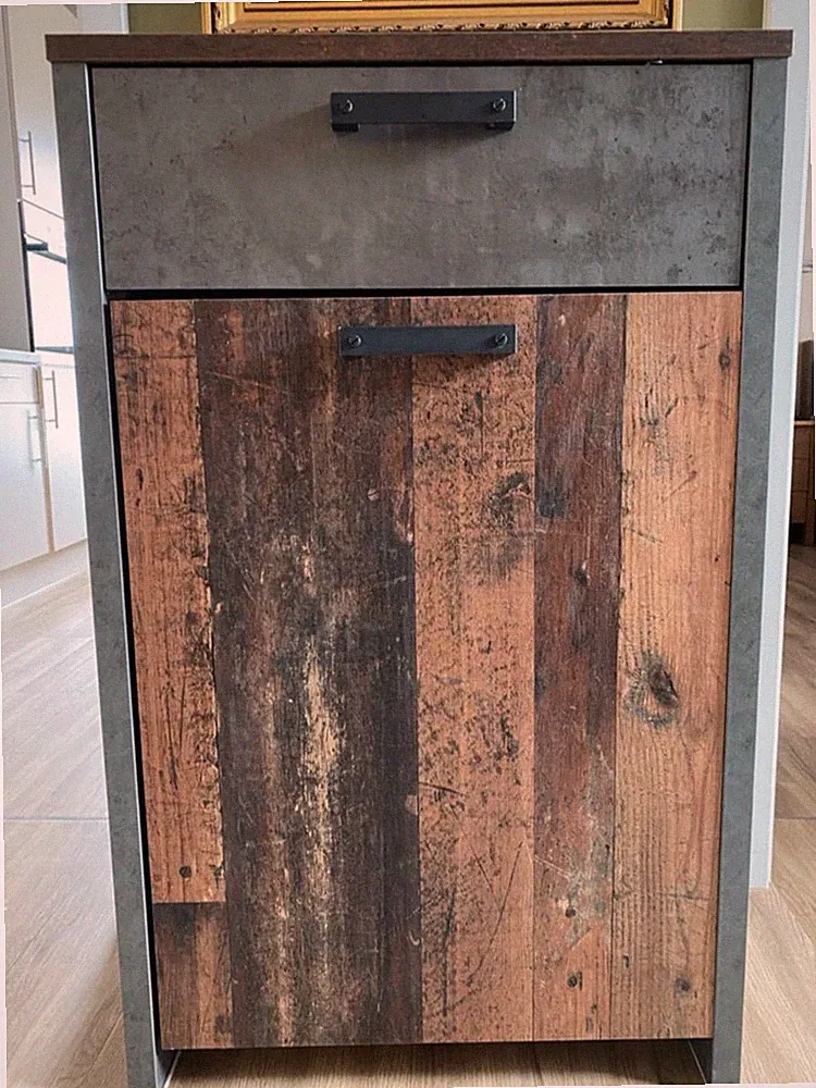 Schuhschrank Roller Old Wood Vintage Betonoptik Garderobe Industrial Look Stil