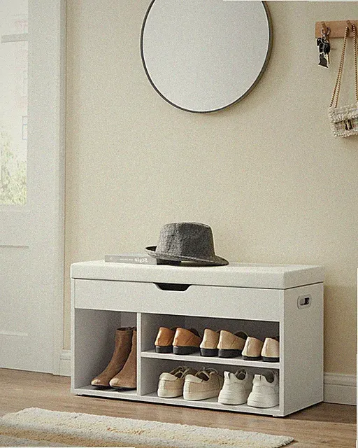Schuhschrank Schuhbank Schuhregal mit Sitzkissen Sitztruhe Schuhablage LHS30W