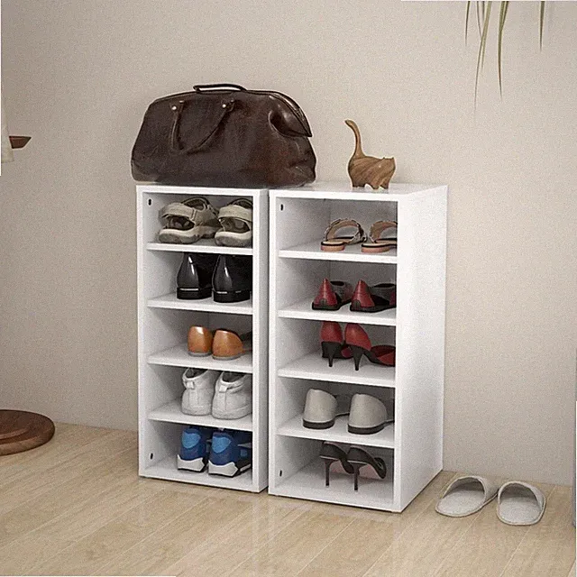 Schuhschrank Schuhkommode 5 Fächern Aufbewahrung Regal Schuhregal Flur Schuhe
