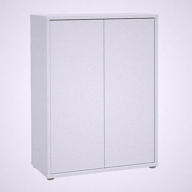 Schuhschrank Schuhkommode Schuhregal 2 Türen Hellgrau 75 x 99 cm