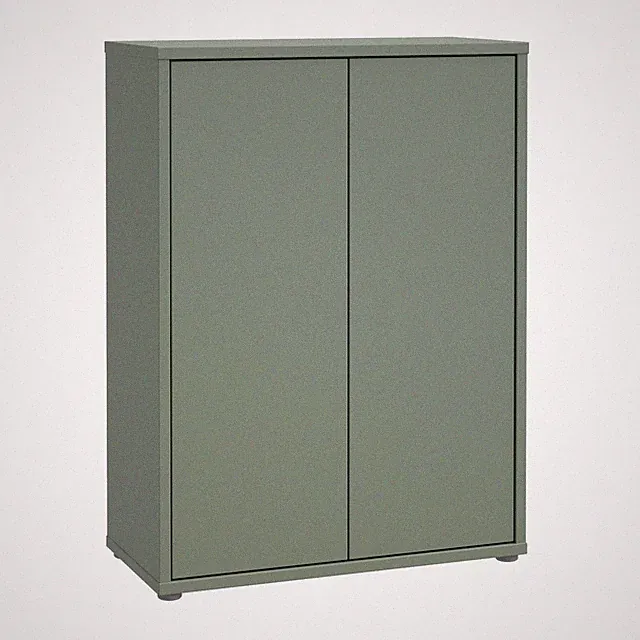 Schuhschrank Schuhkommode Schuhregal 2 Türen Salbeigrün 75 x 99 cm