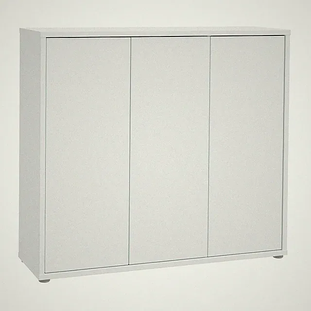 Schuhschrank Schuhkommode Schuhregal 3 Türen Hellgrau 109 x 99 cm