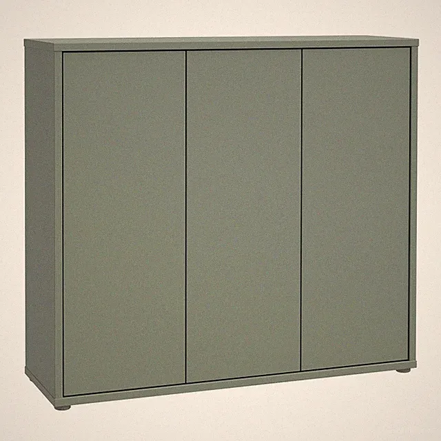 Schuhschrank Schuhkommode Schuhregal 3 Türen Salbeigrün 109 x 99 cm