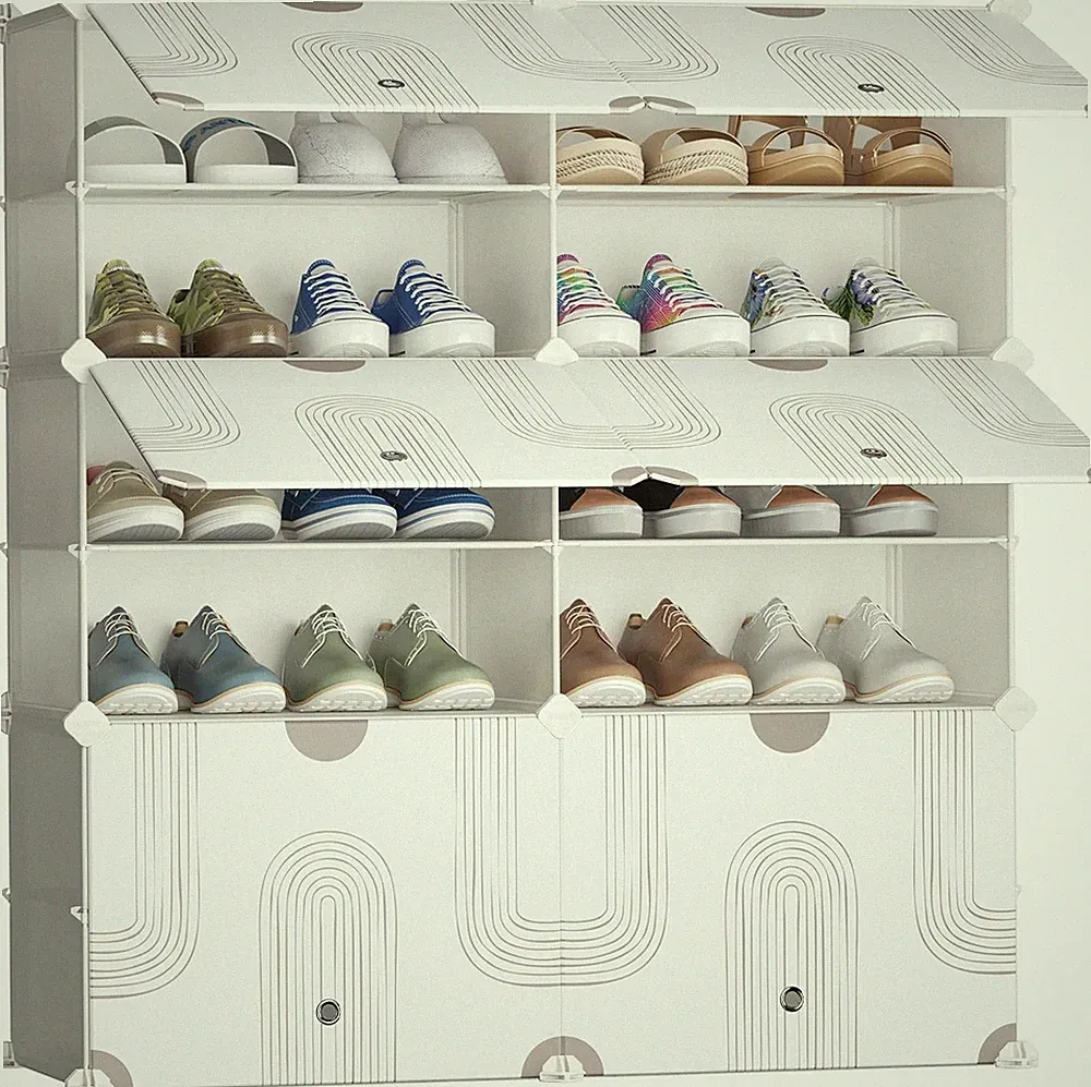 Schuhschrank Schuhregal Möbel Modular Tragbar Organizer Schuhe Flur Weiß B290