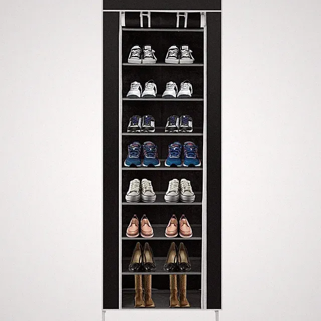 Schuhschrank Schuhregal Schuhaufbewahrung Schwarz 160 cm Modern