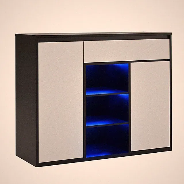 Schuhschrank Schuhregal Schuhkommode mit Schublade LED-Licht verstellbare Regal