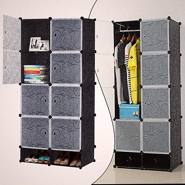 Schuhschrank Schwarz 10 Ebenen Regalsystem Steckregal Schuhregal Kleiderschrank*