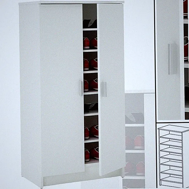 Schuhschrank WEISS Kommode Schrank Holz Dielenschrank Schuhregal Flurschrank NEU