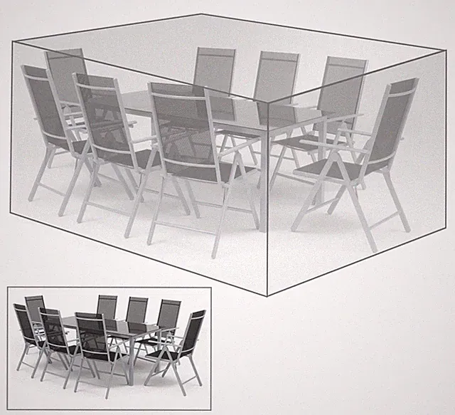 Schutzhülle Plane für Gartenmöbel Sitzgruppe Transparent 250x210x90cm GZ1197tp